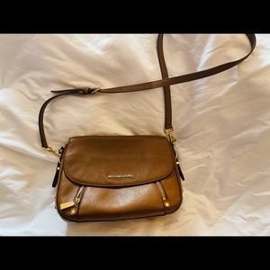 Michael kors medium brown leather cross body purse